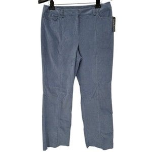 Rafaella Corduroy Pants Women’s 14 Straight Leg Blue Cotton Stretch Mid-Rise NWT